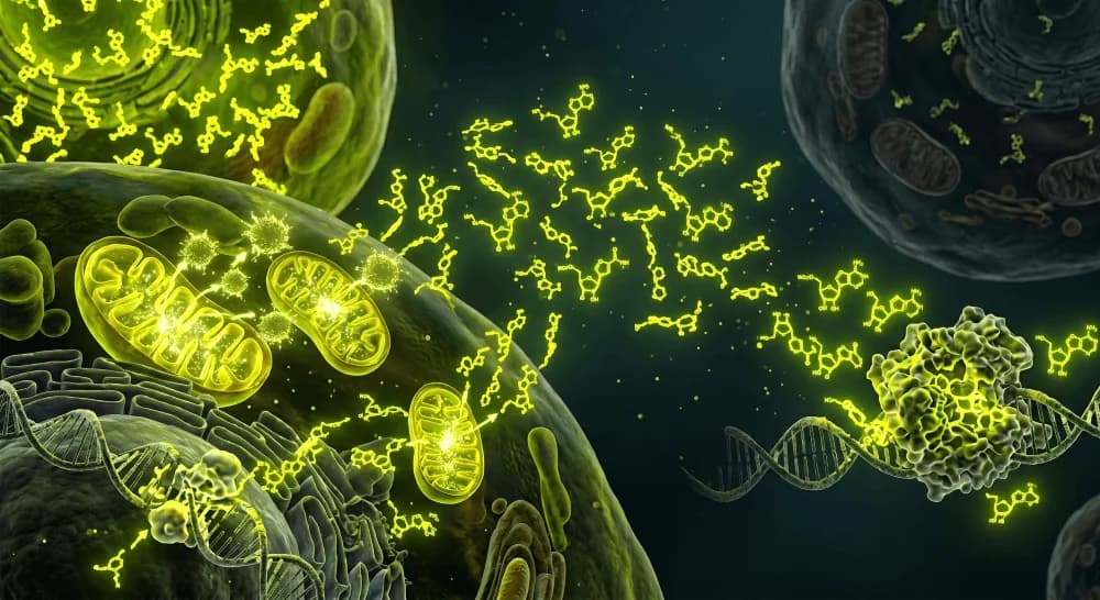 Cellular illustration of NAD+ and DNA repair