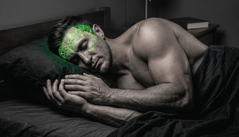 Person sleeping in bed — restful sleep as the foundation of cellular recovery